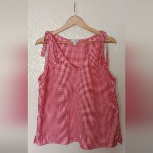 Pink Gingham Sleeveless Top